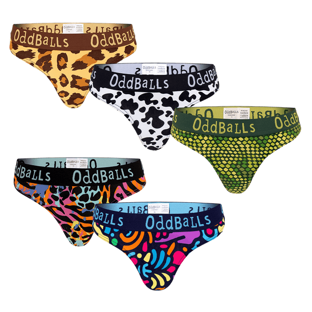 Animal Instinct Bundle - Ladies Thong 5 Pack Bundle