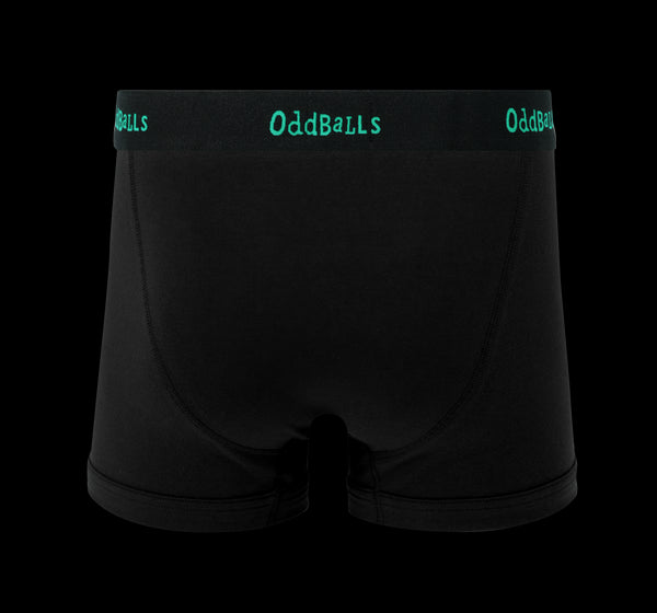 Black/Emerald OddBalls - Mens Boxer Shorts