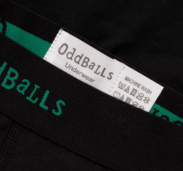 Black/Emerald OddBalls - Mens Boxer Shorts