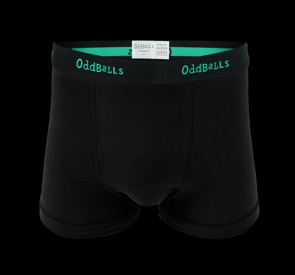 Black/Emerald OddBalls - Mens Boxer Shorts