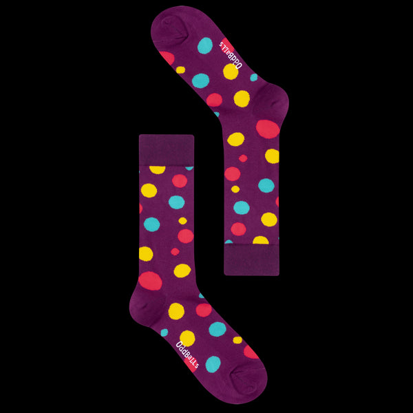 Burgundy Polka Dots - Socks Size 1-2