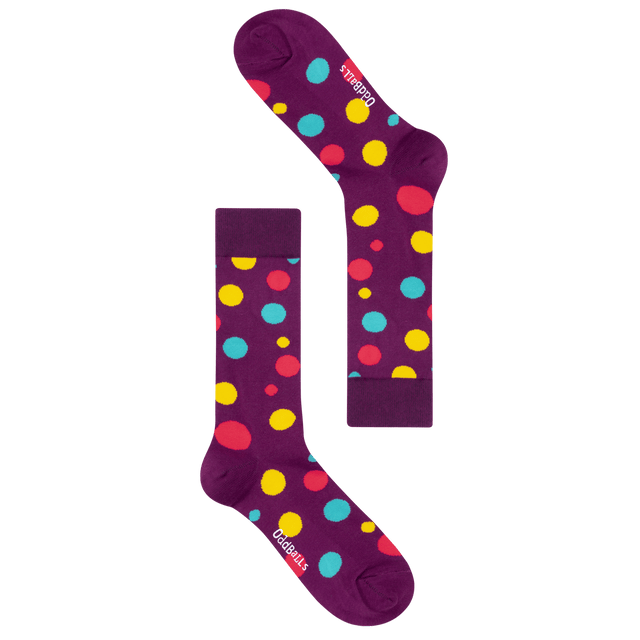 Burgundy Polka Dots - Socks Size 1-2
