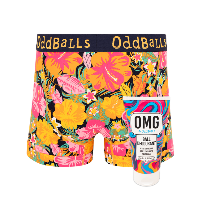 Hibiscus - Mens Boxer Briefs & Ball Deodorant Bundle