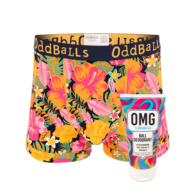 Hibiscus - Mens Boxer Briefs & Ball Deodorant Bundle