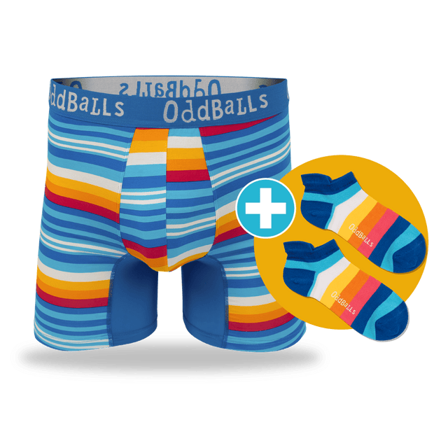 12 Month Pre-Paid: Mens Bamboo Boxer Briefs & Free Socks
