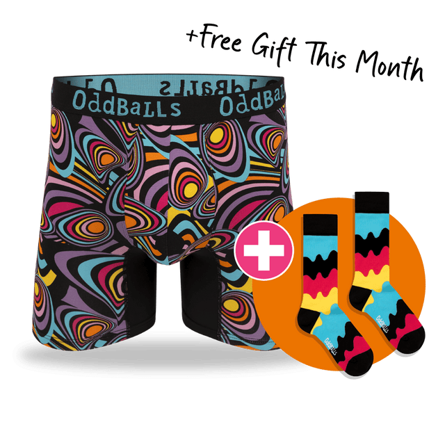 12 Month Pre-Paid: Mens Bamboo Boxer Shorts & Free Socks - Monthly Subscription