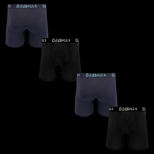 Black & Midnight Bundle - Mens Bamboo Boxer Shorts 4 Pack Bundle