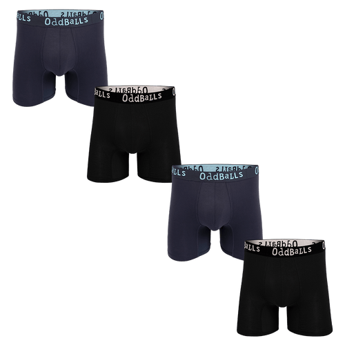 Black & Midnight Bundle - Mens Bamboo Boxer Shorts 4 Pack Bundle