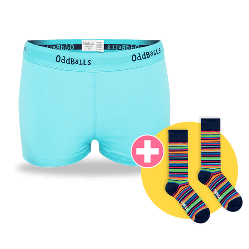 03 Month Pre-Paid: CLASSIC Subscription - Ladies Boxer Shorts & Free Socks - Monthly Subscription