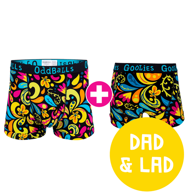 Botanical Dad & Lad Bundle - Mens Boxer Shorts & Kids Boxer Shorts Bundle