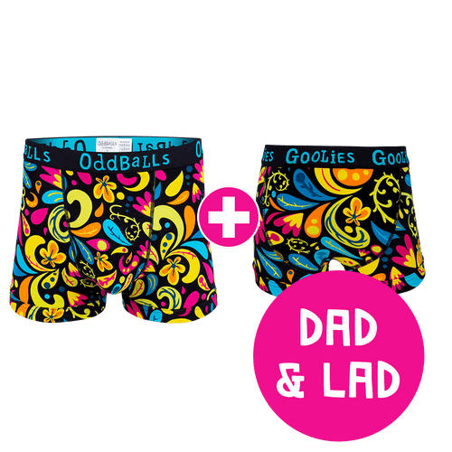 Botanical Dad & Lad Bundle - Herren-Boxershorts & Kinder-Boxershorts-Paket