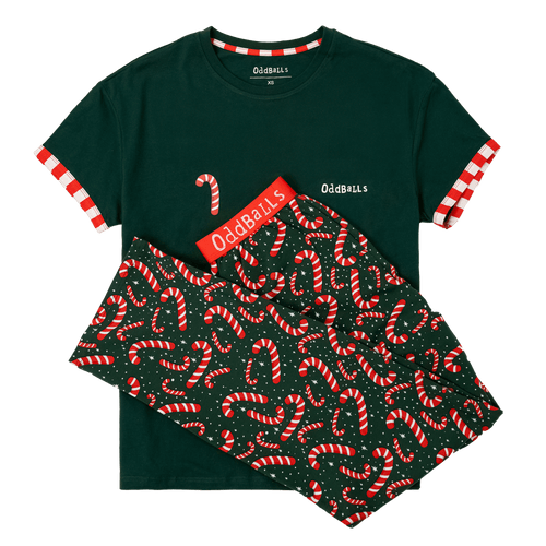 Womens Long Pyjamas - Candy Canes - Trousers & T-Shirt