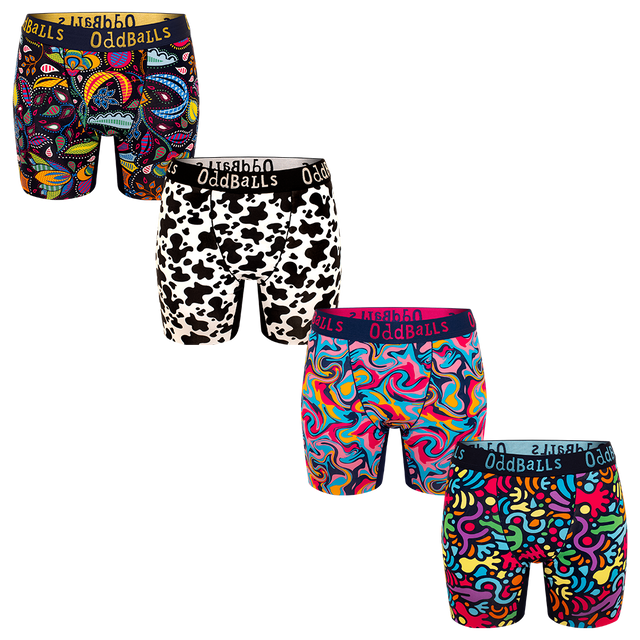 Cosmic Bundle - Ladies Bamboo Boxer Briefs 4 Pack Bundle