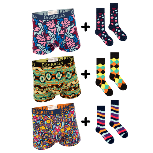 Matching Sets Bundle - Mens Boxers Shorts + Socks Bundle