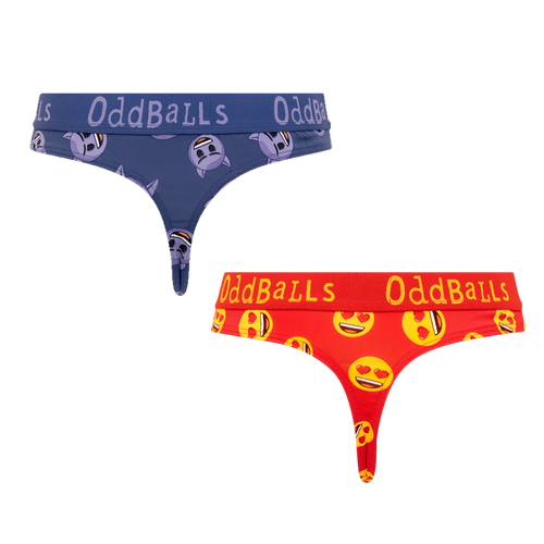 Devil & Love Heart Eyes Bundle - Damen Tanga 2er-Pack 