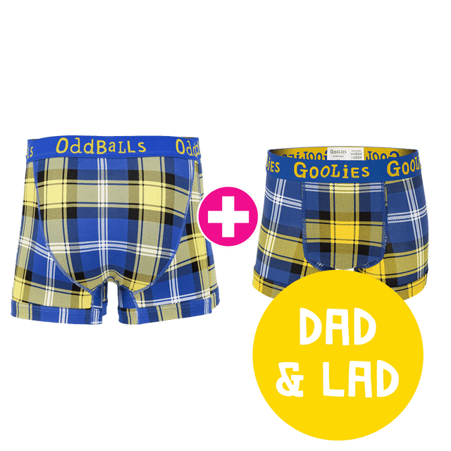 Doddie Weir Dad & Lad Bundle - Mens Boxer Shorts & Kids Boxer Shorts Bundle