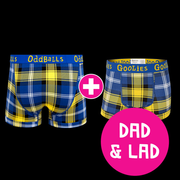 Doddie Weir Dad & Lad Bundle - Mens Boxer Shorts & Kids Boxer Shorts Bundle