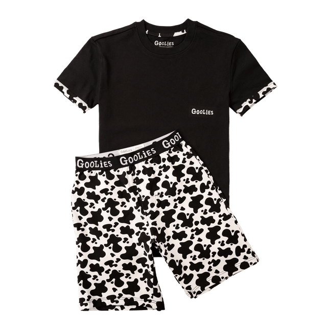 Goolies (Kids) Short Pyjamas - Cow Print - Shorts & T-Shirt