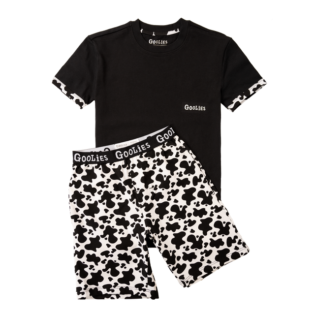 Goolies (Kids) Pyjama Shorts - Cow Print