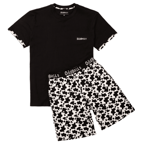 Mens Short Pyjamas - Fat Cow - Shorts & T-Shirt