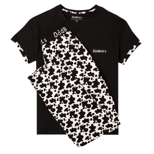 Womens Long Pyjamas - Fat Cow - Trousers & T-Shirt