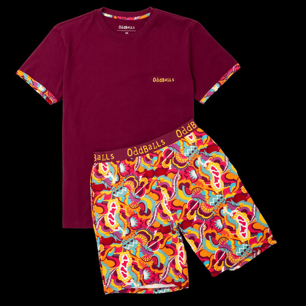 Mens Short Pyjamas - Festival - Shorts & T-Shirt