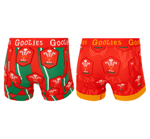 Welsh Rugby Union - Kids Boxer Shorts 2 Pack Bundle