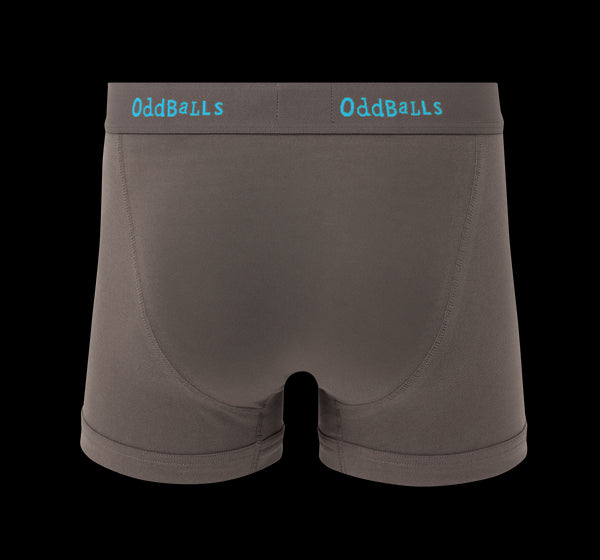 Grey/Blue - Mens Boxer Shorts