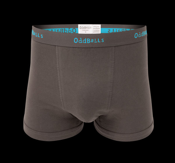 Grey/Blue - Mens Boxer Shorts