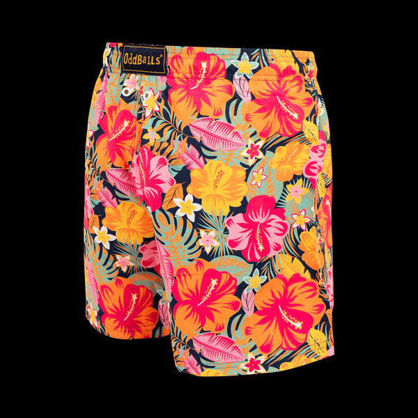 Kids Swim Shorts - Hibiscus