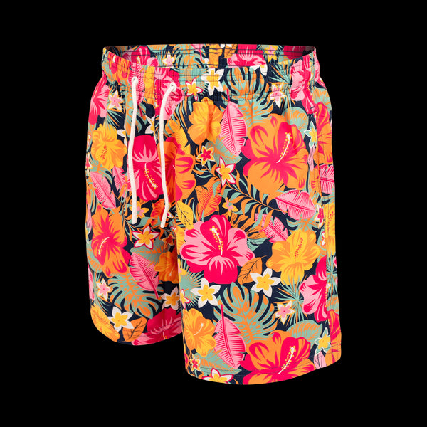 Kids Swim Shorts - Hibiscus