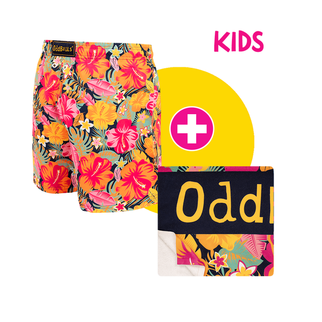 Hibiscus - Kids Swim Shorts & Towel Bundle