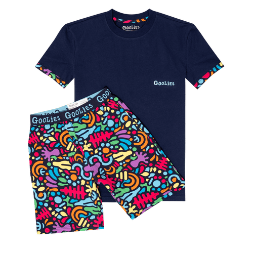 Kurzer Pyjama von Goolies (Kinder) – Jurassic – Shorts und T-Shirt