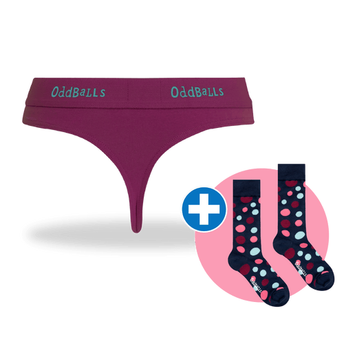 12 Month Pre-Paid: CLASSIC Subscription - Ladies Thong & Free Socks - Monthly Subscription