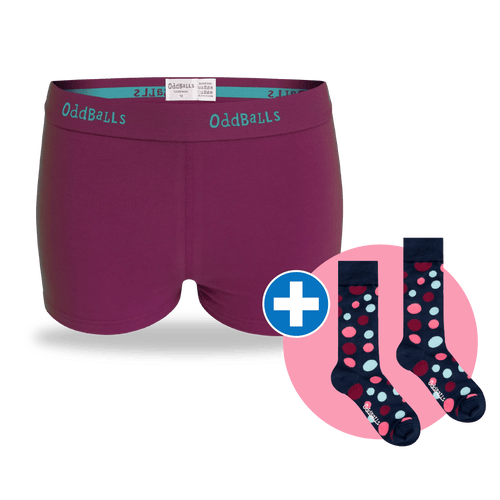 06 Month Pre-Paid: CLASSIC Subscription - Ladies Boxer Shorts & Free Socks - Monthly Subscription