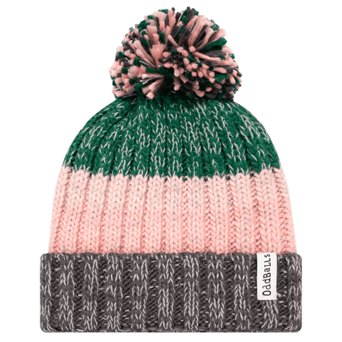 Green | Charcoal | Dusky Pink | Nude - Knitted Bobble Hat