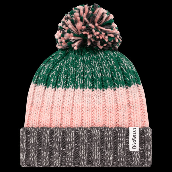 Green | Charcoal | Dusky Pink | Nude - Knitted Bobble Hat