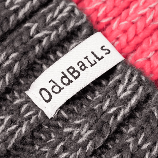 Charcoal | Mint | Pink | Grey - Knitted Bobble Hat