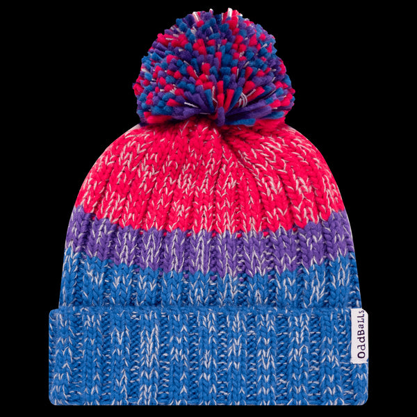 Blue | Purple | Red - Knitted Bobble Hat