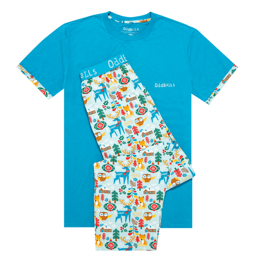 Mens Long Pyjamas - Lap Land - Long & T-Shirt