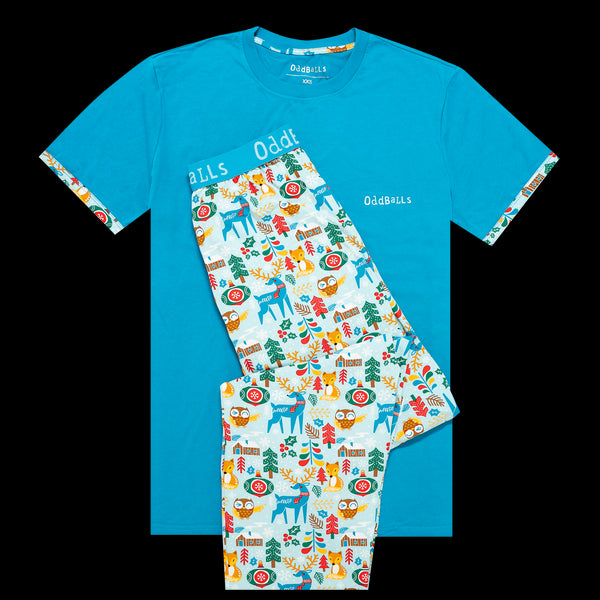 Mens Long Pyjamas - Lap Land - Long & T-Shirt