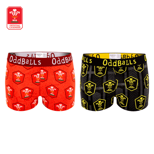 Welsh Rugby Union – Heim- und Ausweichmannschaft – 2er-Pack Boxershorts für Damen