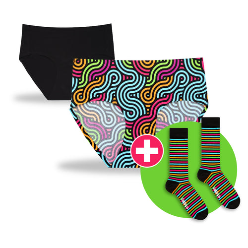 06 Month Pre-Paid: Ladies Full Seamless Underwear & Free Socks - Monthly Subscription