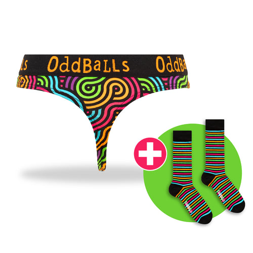 06 Month Pre-Paid: Ladies Thong & Free Socks - Monthly Subscription [G2]