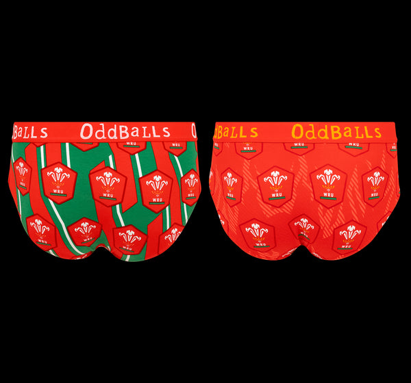 Welsh Rugby Union - Mens Briefs 2 Pack Bundle