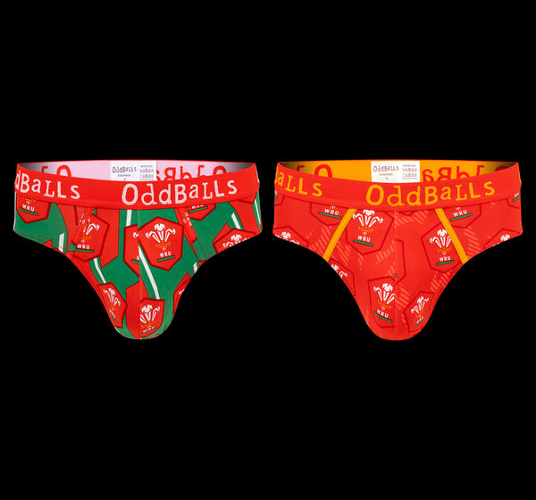 Welsh Rugby Union - Mens Briefs 2 Pack Bundle