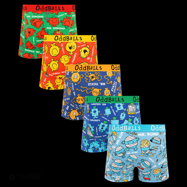 Mr Men - Mens Boxer Shorts 5 Pack Bundle