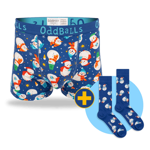 Snowman Bundle - Mens Boxer Shorts + Socks Bundle