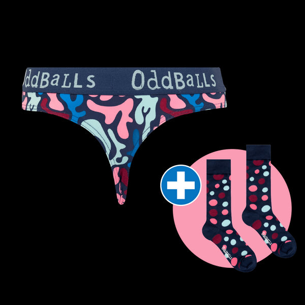 03 Month Pre-Paid: Ladies Thong & Free Socks - Monthly Subscription