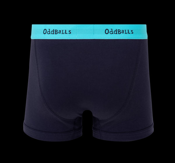 Navy/Cyan - Mens Boxer Shorts